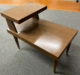 Vintage 27 " Mersman 1960 Mid Century Modern Retro Wood Formica 2 Tier End Table