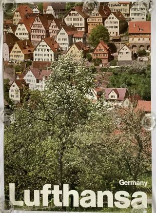 Poster – “lufthansa: Germany” (a Hillside Town),  A1 (84x59 Cm) - Probably 1981