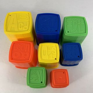 Vintage Playskool Stacking Nesting Alphabet Blocks Cups Developmental Toy