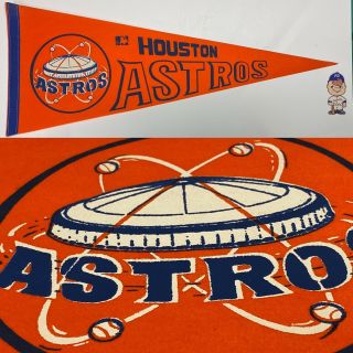 1969 Vintage Houston Astros Baseball Pennant Texas Banner 12x29.  5 Inch
