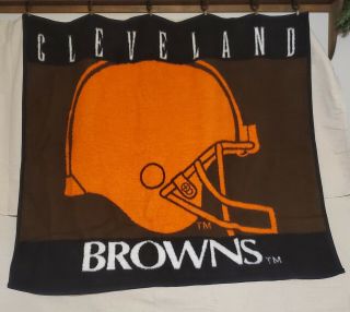 Vintage Cleveland Browns Acrylic Blanket Biederlack Velours Stadium Throw 54x48