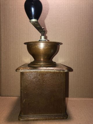 Vintage Brass & Wood Coffee Grinder Made In West Germany Rustic 3