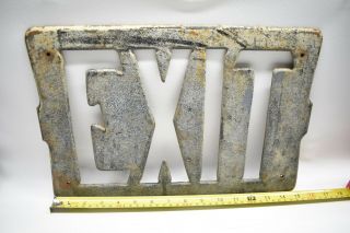 Antique / Vintage Industrial Salvage Cast Iron Frame Exit Sign 15 " X 10 " 2