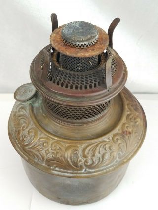 Antique B&h Bradley & Hubbard Brass Oil Lamp Font Burner Parts Repair