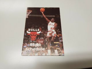 Rs20 Chicago Bulls 1985/86 Nba Basketball Pocket Schedule - Budweiser Jordan