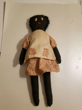 Early Rag Doll Handmade Black Americana Folk Art Cloth Doll Vintage 2