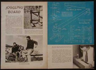 Vintage Joggling Board 1941 Howto Build Plans South Carolina