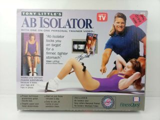 Vntg Tony Little Ab Isolator W/ Box And Vhs 1990 