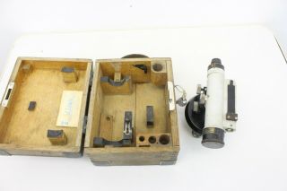 Antique Vintage Surveyor Transit Carl Zeiss Jena Nr 20822 With W/ Wood Case Tool