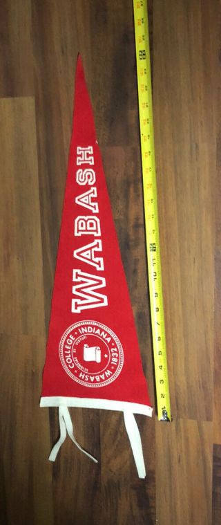 Vintage Wabash College Raised Letter Soft Felt Pennant Banner