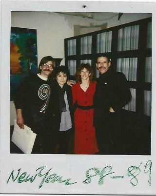 Vintage Polaroid Yoko Ono,  Finn & Peter Max Year Party 1988 - 89