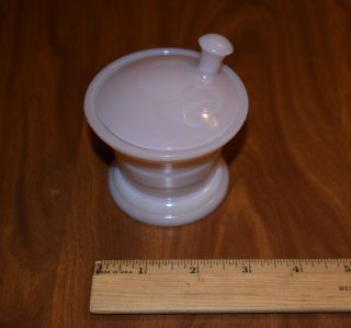 Vintage Akro Agate Glass Co.  Pink Milk Glass Powder Jar Circa 1930s