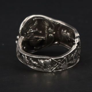 VTG Sterling Silver - Colorado Indian Chief Head Spoon Handle Ring Size 11 - 8g 3