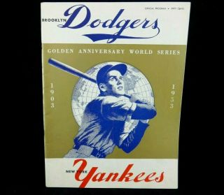 Unscored 1953 World Series Program - Ny Yankees Vs Brooklyn Dodgers