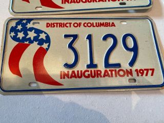 Washington DC 1977 Jimmy Carter Presidential Inauguration License Plate 3129 2