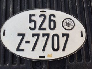 Cold War Era Stuttgart West German License Plate