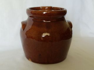 Vintage Stoneware Bean Pot Crock With Lid The Roycroft Shop Co.  E.  Aurora N.  Y.