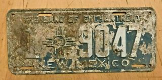 1948 Mexico Passenger License Plate " 1 9047 " Nm Santa Fe San Be Restored