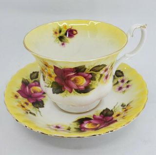Royal Albert Yellow Radiance Bone China Tea Cup & Saucer England Teacup Vintage