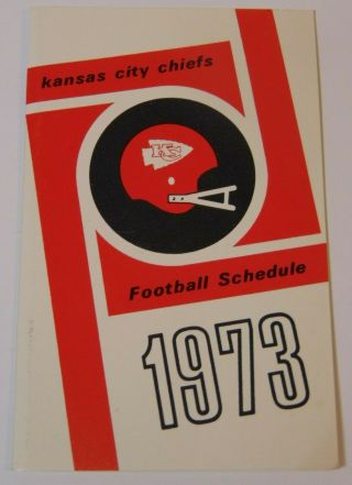 Vintage 1973 Kansas City Chiefs National Football League Nfl Football Schedule