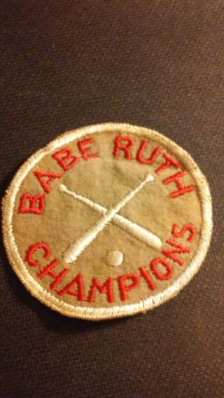 Old Vintage Babe Ruth Baseball League Champions Embroidered Patch