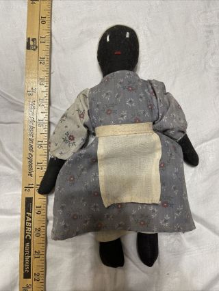 Vintage Rag Doll Black Americana Folk Art Cloth Doll Handmade Estate