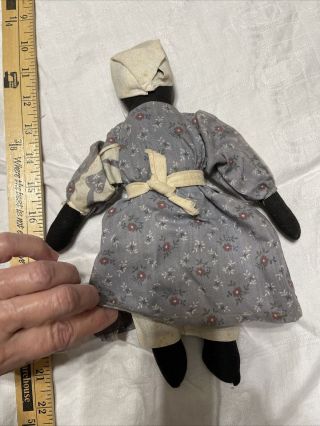 Vintage Rag Doll Black Americana Folk Art Cloth Doll Handmade Estate 3