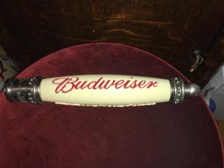 Vintage Cream White Budweiser Tap Handle The Great American Lager 11 - 1/4”