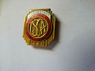 Usga 1934 National Public Links Championship Contestant Pin Badge