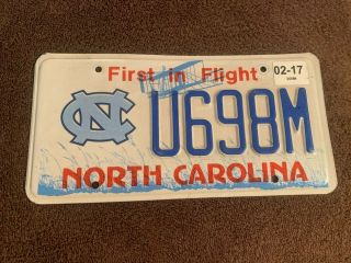 University North Carolina Unc Tar Heels License Plate Chapel Hill Tag U698m 2/17