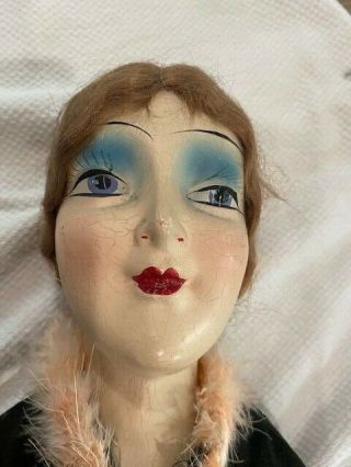 Vintage Antique Art Deco Boudoir Doll,  Bed Flapper Lady Doll