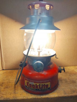 Vintage Agm Kooklite Kl21a Single Mantle Burner Camping Lantern