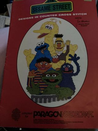 Sesame Street Muppets Jim Henson Cross Stitch Pattern Book Gloria & Pat Vintage