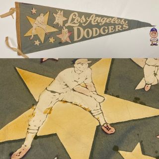 1960’s Vintage La Los Angeles Dodgers California Pennant Mlb Baseball 11.  5x29