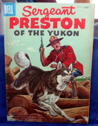 Vintage Sergeant Preston Of The Yukon Comic 1956 18 Dell Vf,