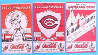 1939 1940 1941 Cleveland Indians Baseball Official Score Cards W Coca - Cola Ads