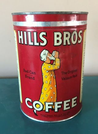 Vintage Hills Bros Coffee Can 2lb Tin