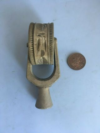 Quality 19th Century Carved Sycamore Butter Stamp Roller - 4.  3 Inch
