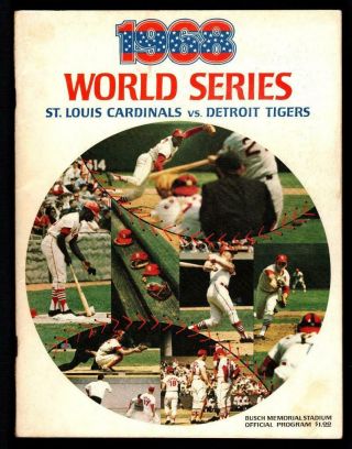 1968 World Series St.  Louis Cardinals Vs Detroit Tigers Program Gibson 17 Ks