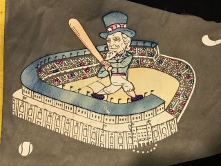 Vintage York Yankees Felt Pennant Uncle Sam Stadium Bronx 30 Inches Rare