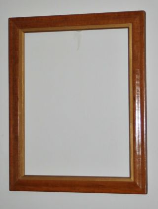 Early C20th Tiger Maple Picture Frame,  Gilt Slips.  Sight Size 16 1/2 " X 12 5/8 "