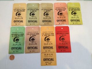 1980 Vintage Los Angeles Rams Official Credentials Ticket Stubs X9 Football Nfl