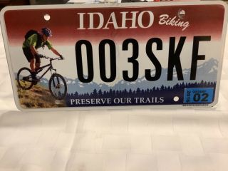 2016 Idaho Biking License Plate - Preserve Our Trails 003skf