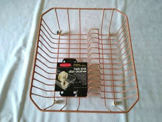 Vintage 1983 Rubbermaid Twin Sink Dish Drainer Strainer Drying Rack Spice 6008