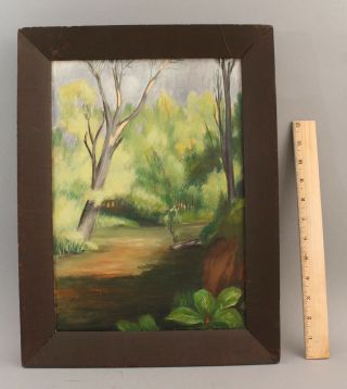Antique Frederick Buchholz Post - Impressionist River Wooded Landscape Painting