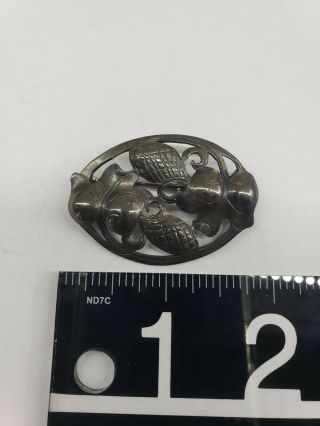 Old ANTIQUE KALO HAND WROUGHT STERLING SILVER BROOCH PIN 165 - Signed - 3