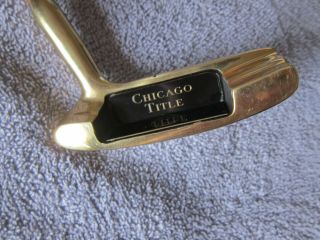 Vintage Sutters Mill Gold Plated Putter Left Hand Lh Wood Chicago Title Award