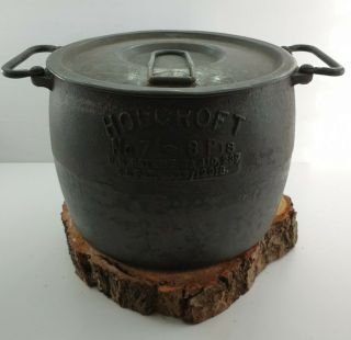 Vintage Holcroft No.  7 (8 Pint) Heavy Cast Iron Gypsy Cooking Pot/cauldron,  Lid