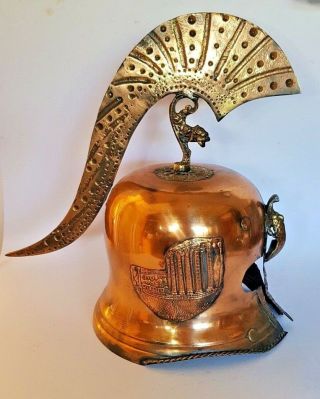 Ornate Vintage Copper & Brass Roman Gladiator Style Helmet 15 " Tall