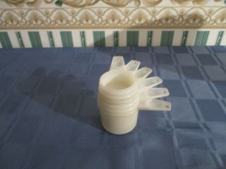 Vintage Tupperware Measuring Cups White Full Set Of 6 1/4 Cup To 1 Cup